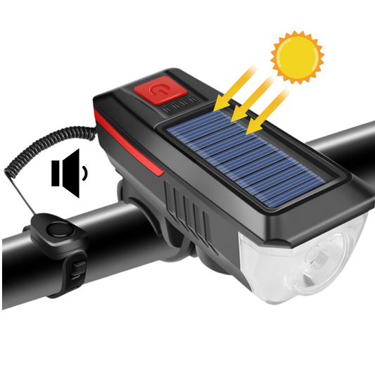 LUZ DELANTERA SOLAR RECARGABLE USB 350 LM