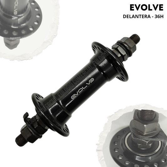 MAZA DELANTERA DE ALUMINIO CON RODAJE 36H PARA BICICLETA  - EVOLVE